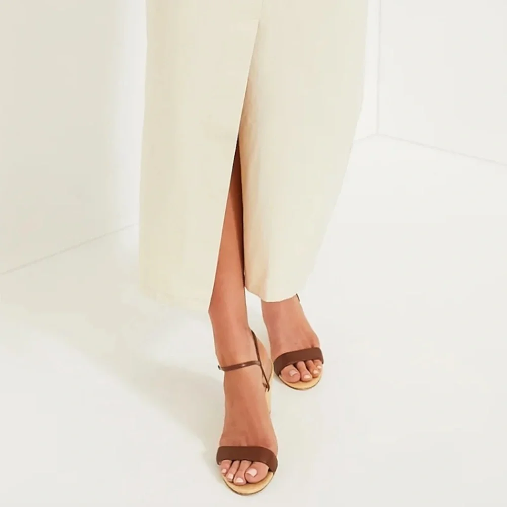 Tuckernuck Brown Leather Delphine Wedges NEW